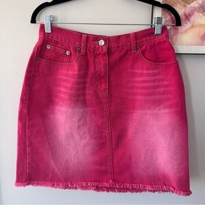 Vintage pink denim mini skirt